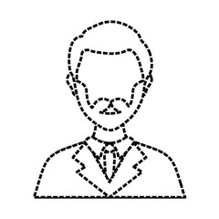 flat line uncolored  lawyer sticker  over white background  vector illustration