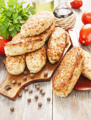 Homemade chicken burgers