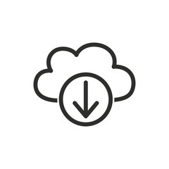 Cloud download vector icon.