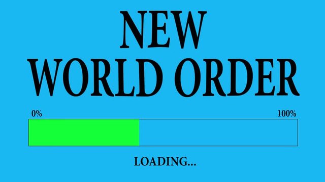 Progress Bar Loading with the text: loading new world order.