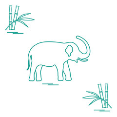 Stylized icon of elephant and bamboo.