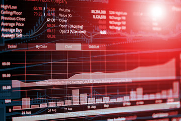 Stock exchange graph chart analysis global financial statistic data 