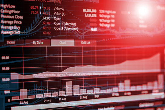 Stock exchange graph chart analysis global financial statistic data 