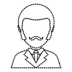 flat line uncolored  lawyer sticker  over white background  vector illustration