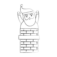 christmas santa claus in the chimney card