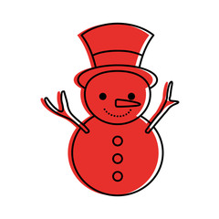 christmas snowman cartoon smile character winter
