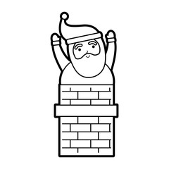christmas santa claus in the chimney card