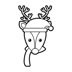 christmas reindeer with hat and scarf decoration