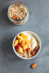 Oatmeal and fruit breakfast bowl