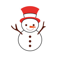 christmas snowman cartoon smile character winter