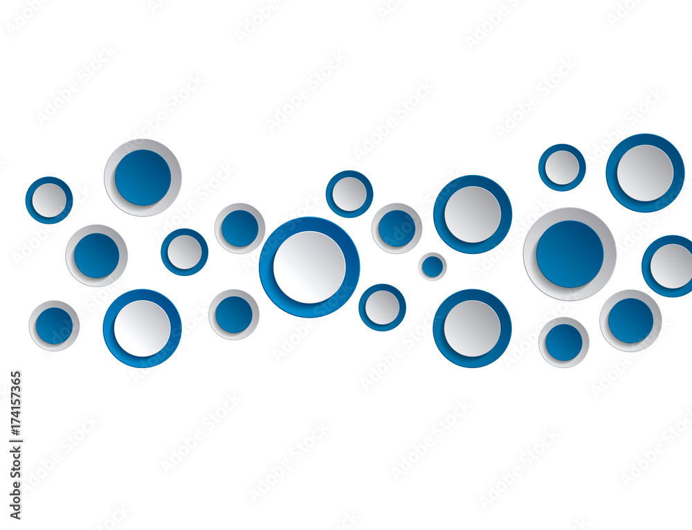 Poster view of a empty app interface made of blue button displayed on a interface