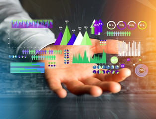 Business interface with chart graph and stats - Business and financial concept
