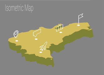 Dominican Republic isometric concept.