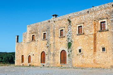 Fototapeta na wymiar View on the Basilica of Arkadi Monastery on Crete, Greece