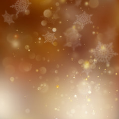Christmas golden holiday glowing background. EPS 10 vector