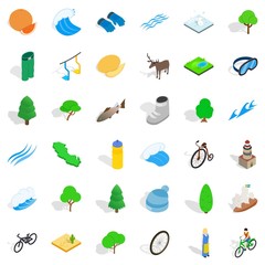 Animal icons set, isometric style