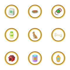 Grooming icons set, cartoon style