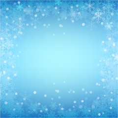 Abstract background winter snow flake falling and lighting over blue abstract background for winter celebration and christmas promotion template vector illustration