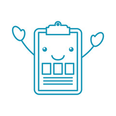 kawaii clipboard business graph cartoon