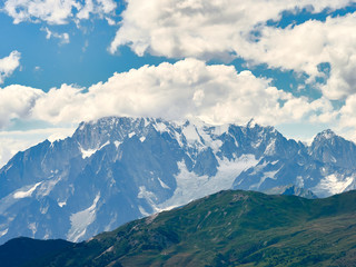 Alps glaciers as seen from Courmayeur, Italy
