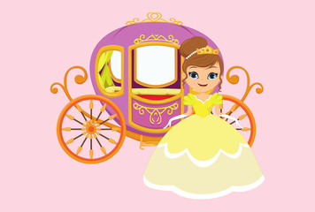 happy princess with royal carriage © wisnu_Ds