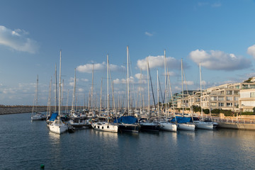 Fototapeta na wymiar The yachts in Marina
