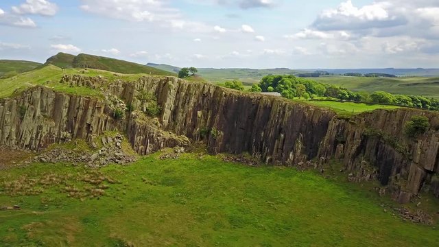 The Walltown Crags at World heritage site Hadrian's Wall in the beautiful Northumberland National Park