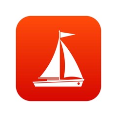 Yacht icon digital red