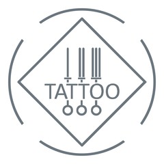 Tattoo pictogram logo, simple gray style