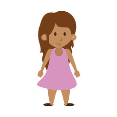 happy girl with long hair and tan skin icon image vector illustration design 