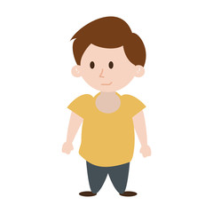 young happy boy wearing yellow shirt  icon image vector illustration design 