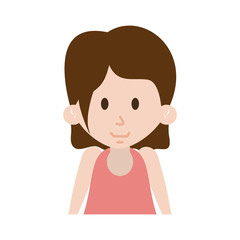 happy girl with short hair icon image vector illustration design 