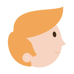 young happy boy face sideview   icon image vector illustration design 