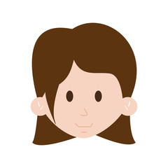 happy girl with short hair icon image vector illustration design 