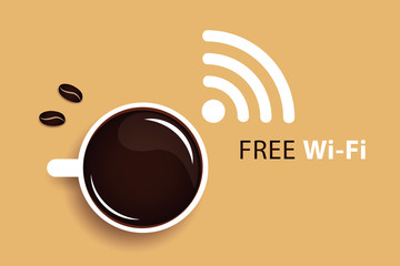 free wifi im cafe beim kaffee