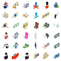 Couple icons set, isometric style