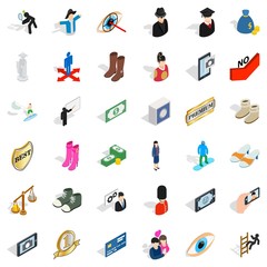 Selfie icons set, isometric style