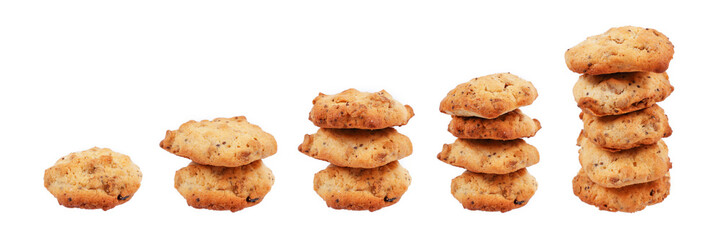Fototapeta na wymiar stack of cookies isolated on white