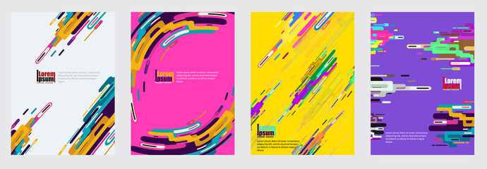 Modern style abstraction with composition made of various rounded shapes in color.