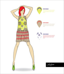 SKETCH. Fashion girls on a white background.