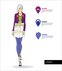 SKETCH. Fashion girls on a white background.