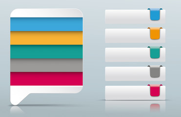 Obraz premium 5 Colored Tabs Speech Bubble Directory