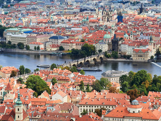 Naklejka na ściany i meble Panorama of the Old Town in Prague, Czech Republic