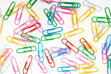 Fototapeta na wymiar Colorful clip collection isolated on white background.