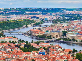 Panorama of the Old Town in Prague, Czech Republic