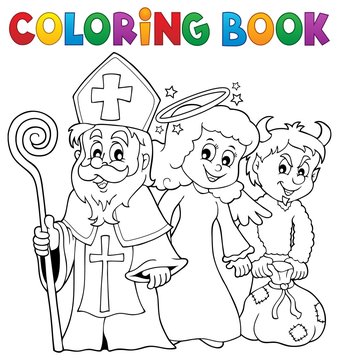 Coloring book Saint Nicholas Day theme 1