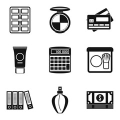 Business planning icons set, simple style