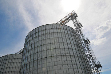 Fototapeta premium Modern silos for storing grain harvest.