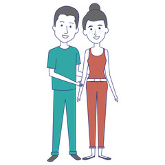 young couple standing avatars