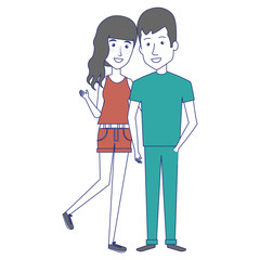 young couple standing avatars